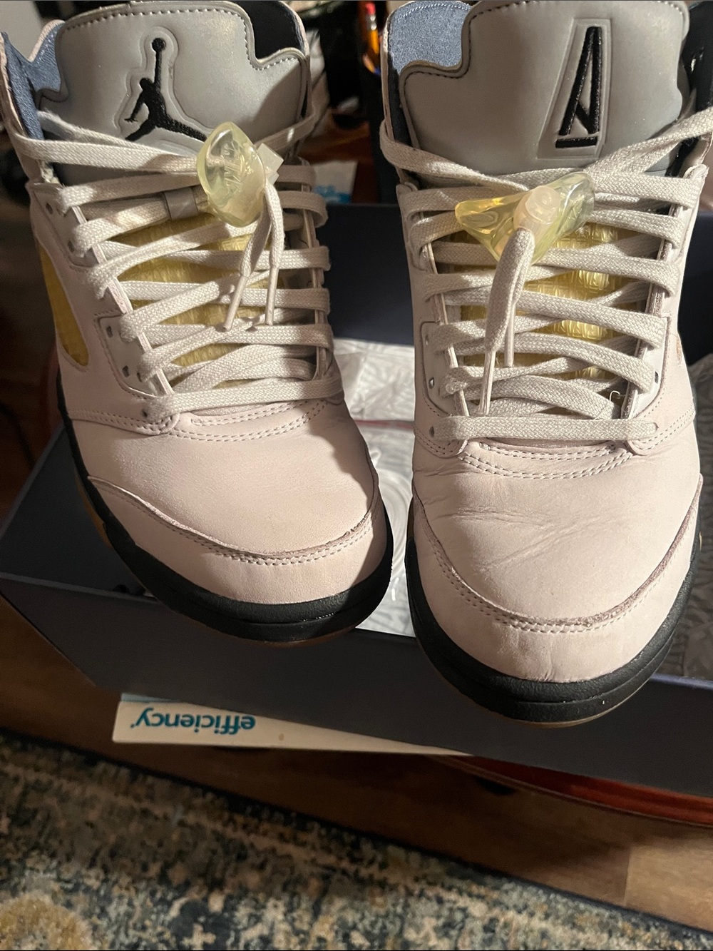Jordan Retro 5 Box — Defuse Blue and White am ma manure w box women 10 gently us